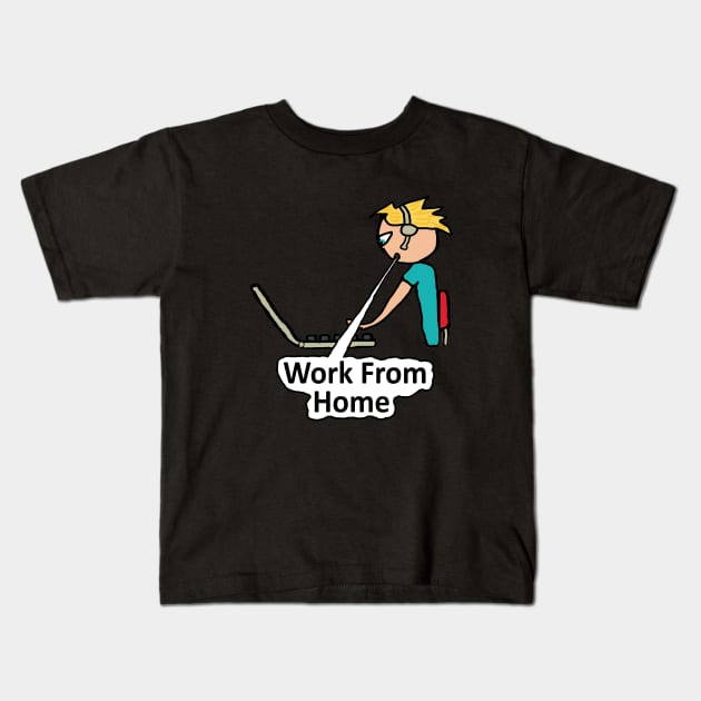 Work From Home Kids T-Shirt by Mark Ewbie